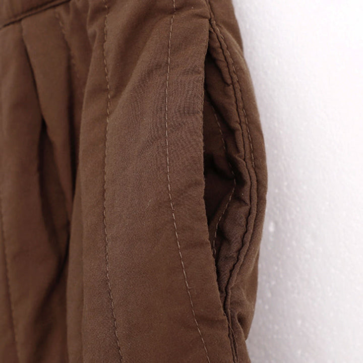 Buddha Stones冬 無地 カラーブロッキングデザイン コットン レディース ハーレムパンツ ポケット付き - image 17