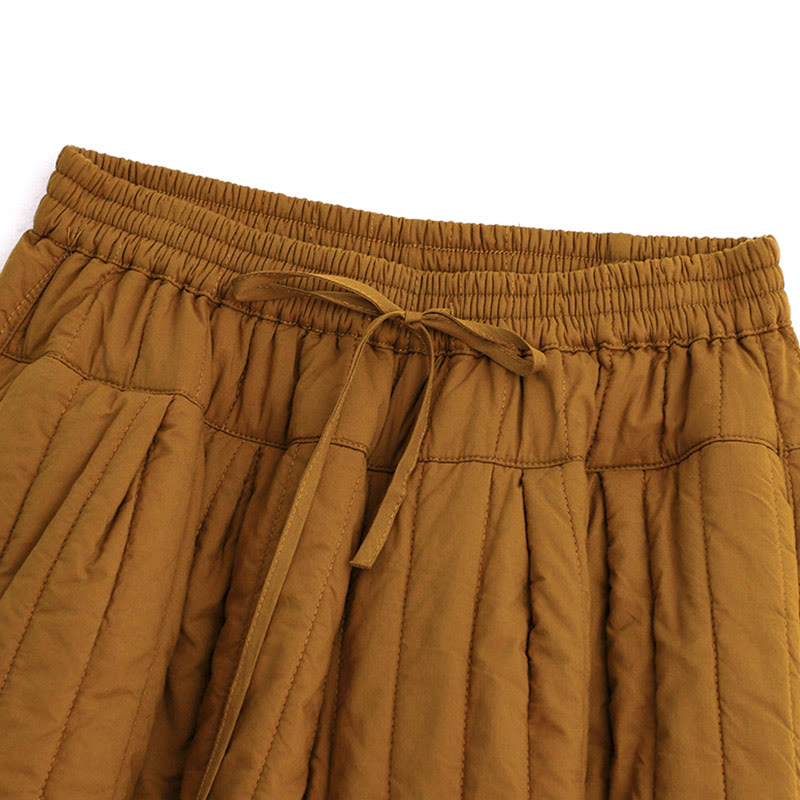 Buddha Stones冬 無地 カラーブロッキングデザイン コットン レディース ハーレムパンツ ポケット付き - image 29