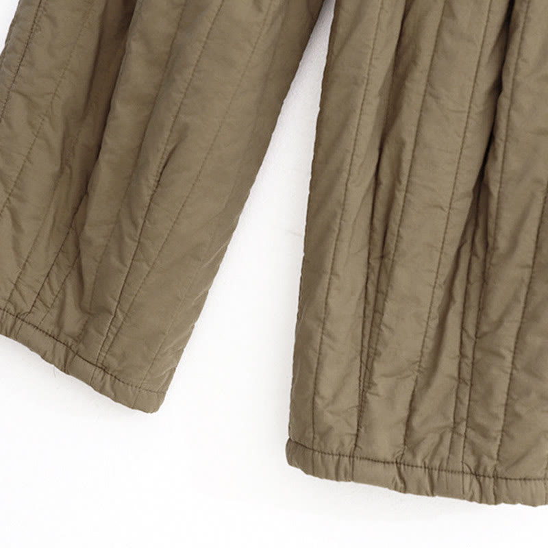 Buddha Stones冬 無地 カラーブロッキングデザイン コットン レディース ハーレムパンツ ポケット付き - image 4