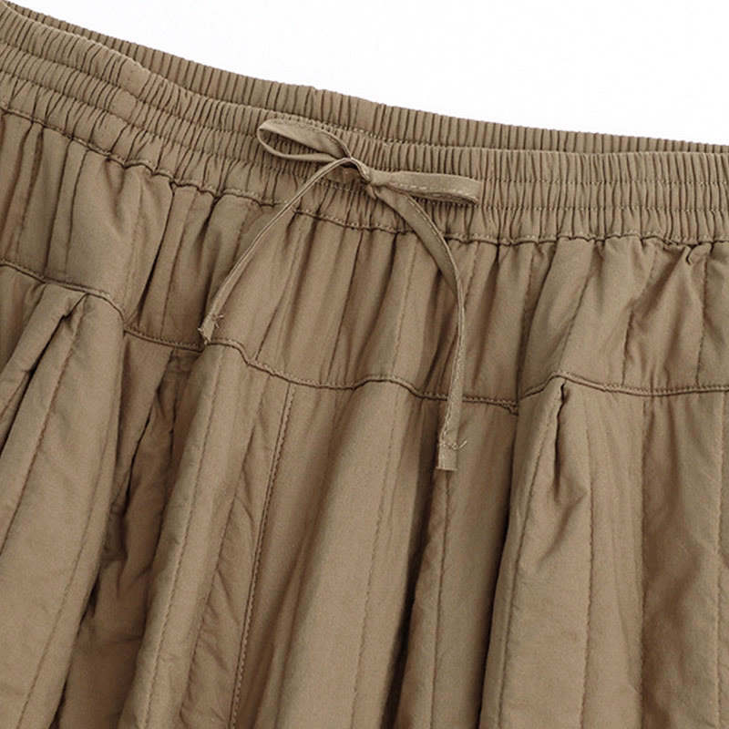 Buddha Stones冬 無地 カラーブロッキングデザイン コットン レディース ハーレムパンツ ポケット付き - image 2