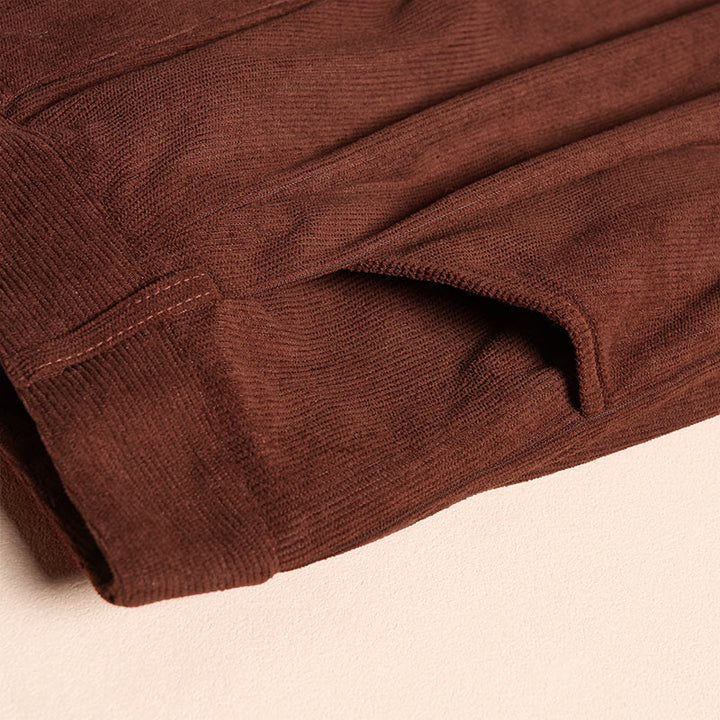 Buddha Stones通勤用 無地コーデュロイ ジッパー レディース ハーレム ハイウエスト パンツ ポケット付き - image 7