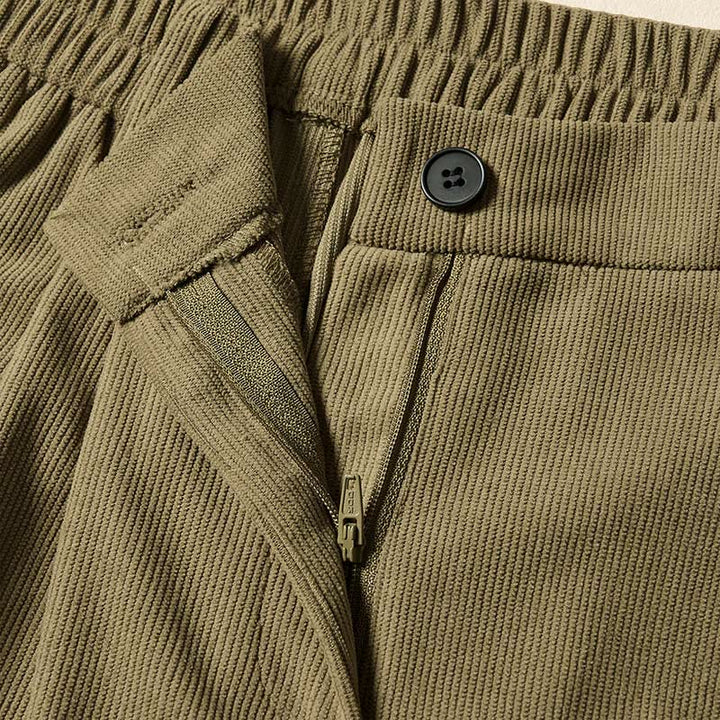 Buddha Stones通勤用秋冬コーデュロイレディースハーレムハイウエストパンツ（ポケット付き） - image 6