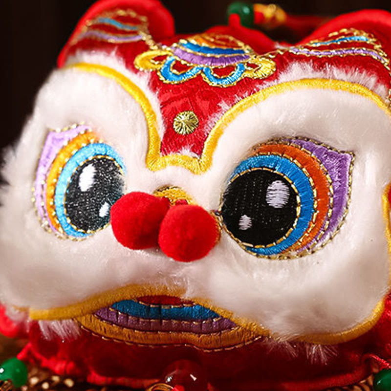 Buddha Stones刺繍 午年福文字 銅貨型赤紐吊り下げ装飾 - image 8