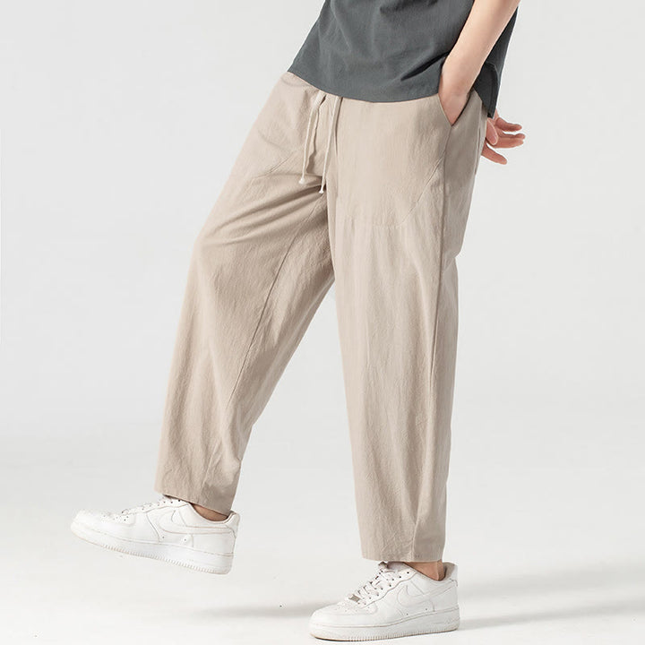 Buddha Stones春秋 無地 ドローストリング メンズ アンクル丈 ハーレムパンツ ポケット付き - image 6