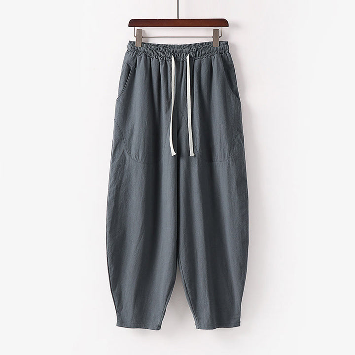 Buddha Stones春秋 無地 ドローストリング メンズ アンクル丈 ハーレムパンツ ポケット付き - グレー - US/UK/AU54、 EU64 (9XL) - image 18