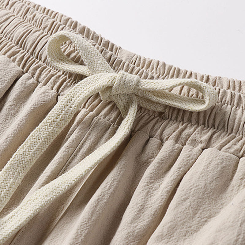 Buddha Stones春秋 無地 ドローストリング メンズ アンクル丈 ハーレムパンツ ポケット付き - image 8