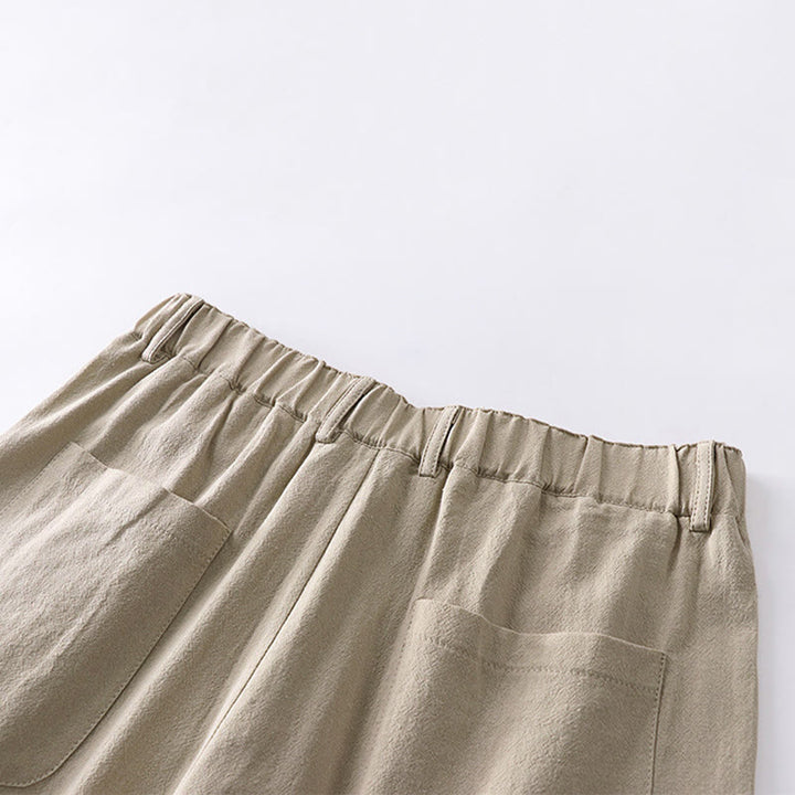 Buddha Stones春秋 無地 ストレートレッグ メンズ コットンリネン パンツ ポケット付き - image 5