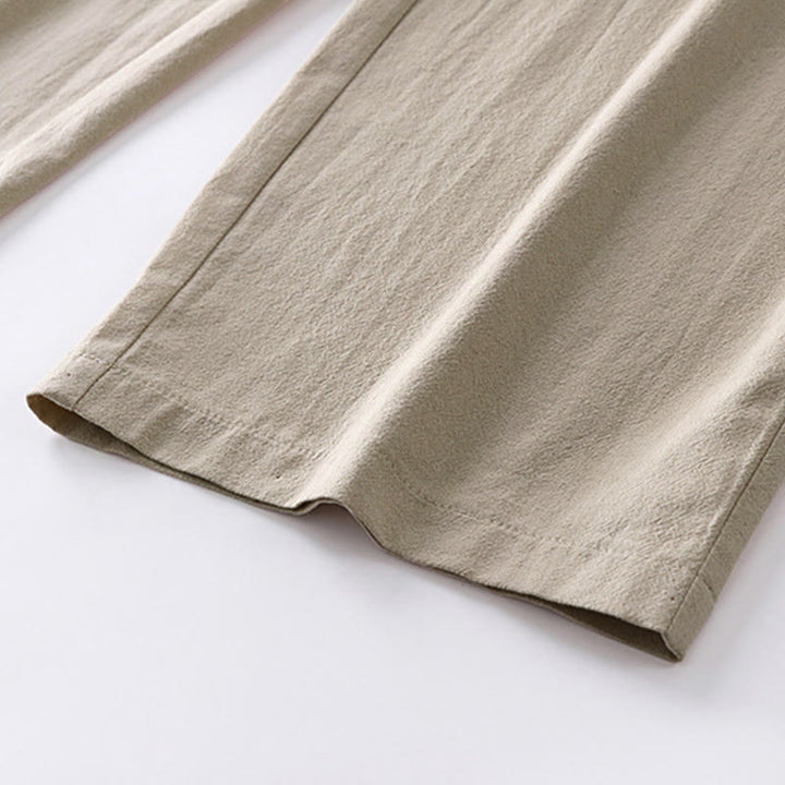 Buddha Stones春秋 無地 ストレートレッグ メンズ コットンリネン パンツ ポケット付き - image 7