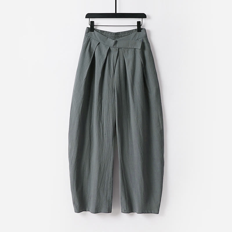 Buddha Stonesプレーンストレートレッグ ジッパーデザイン メンズ コットンリネン パンツ ポケット付き - グレー - US/UK/AU54、 EU64 (9XL) - image 0