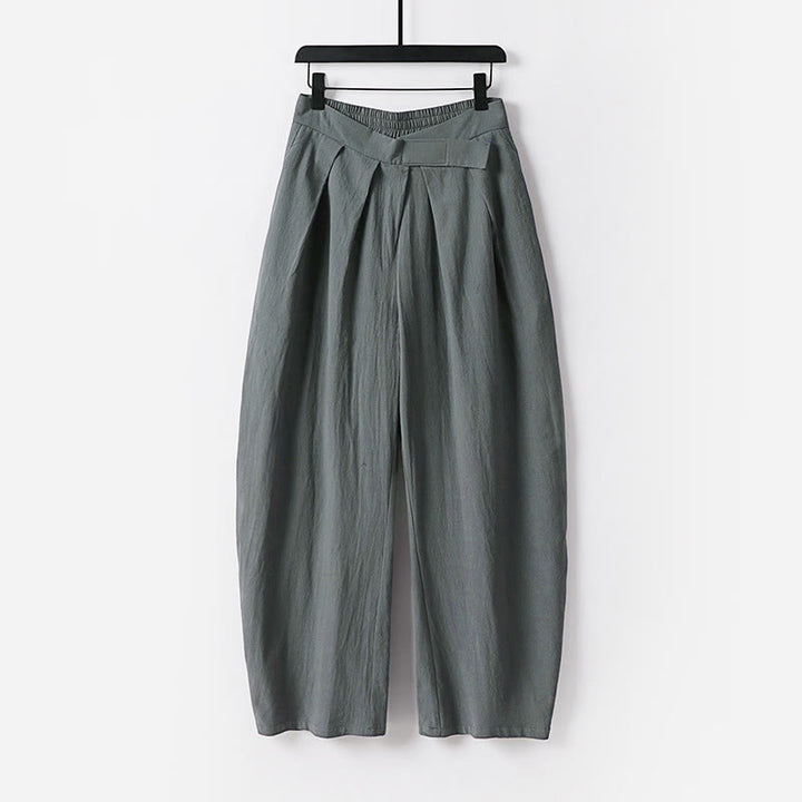 Buddha Stonesプレーンストレートレッグ ジッパーデザイン メンズ コットンリネン パンツ ポケット付き - グレー - US/UK/AU54、 EU64 (9XL) - image 0
