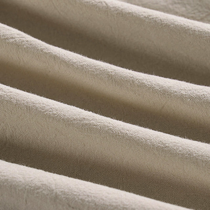 Buddha Stonesプレーン ドローストリング テーパード アンクル丈 メンズ コットンリネン パンツ ポケット付き - image 7