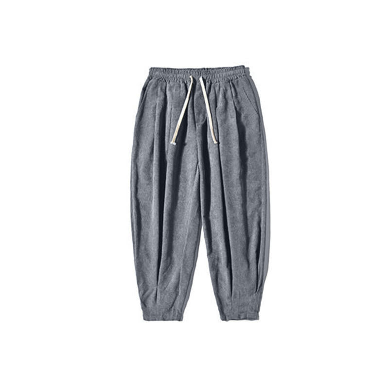 Buddha Stonesレトロ メンズ 無地 フリース裏地 コーデュロイ シンプルデザイン ハーレムパンツ ポケット付き - image 34