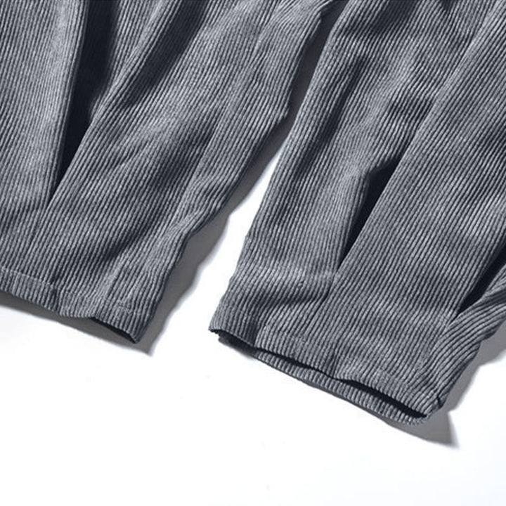 Buddha Stonesレトロ メンズ 無地 フリース裏地 コーデュロイ シンプルデザイン ハーレムパンツ ポケット付き - image 31