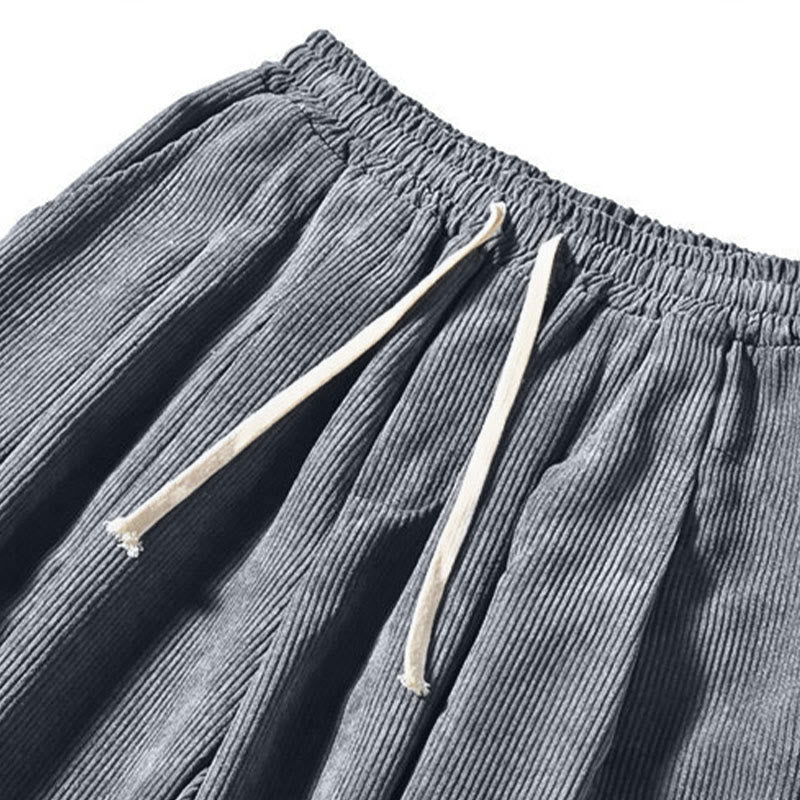 Buddha Stonesレトロ メンズ 無地 フリース裏地 コーデュロイ シンプルデザイン ハーレムパンツ ポケット付き - image 26