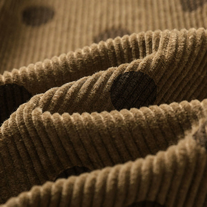 Buddha Stones冬用水玉模様 レディース コーデュロイ スカート ポケット付き - image 5