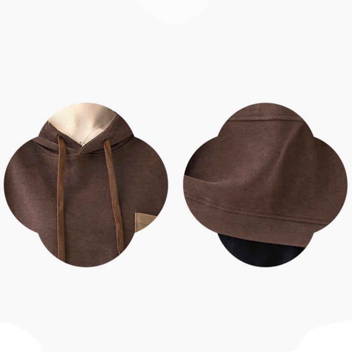 Buddha Stones秋 無地 装飾ポケット コットン 長袖 レディース パーカー - image 7