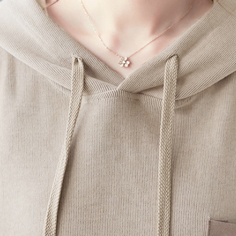 Buddha Stones秋 無地 装飾ポケット コットン 長袖 レディース パーカー - image 33