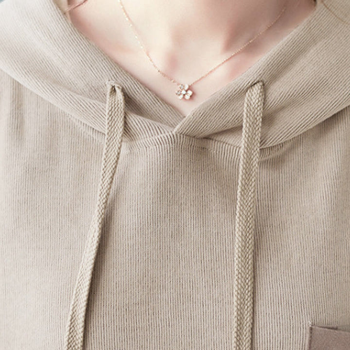 Buddha Stones秋 無地 装飾ポケット コットン 長袖 レディース パーカー - image 33