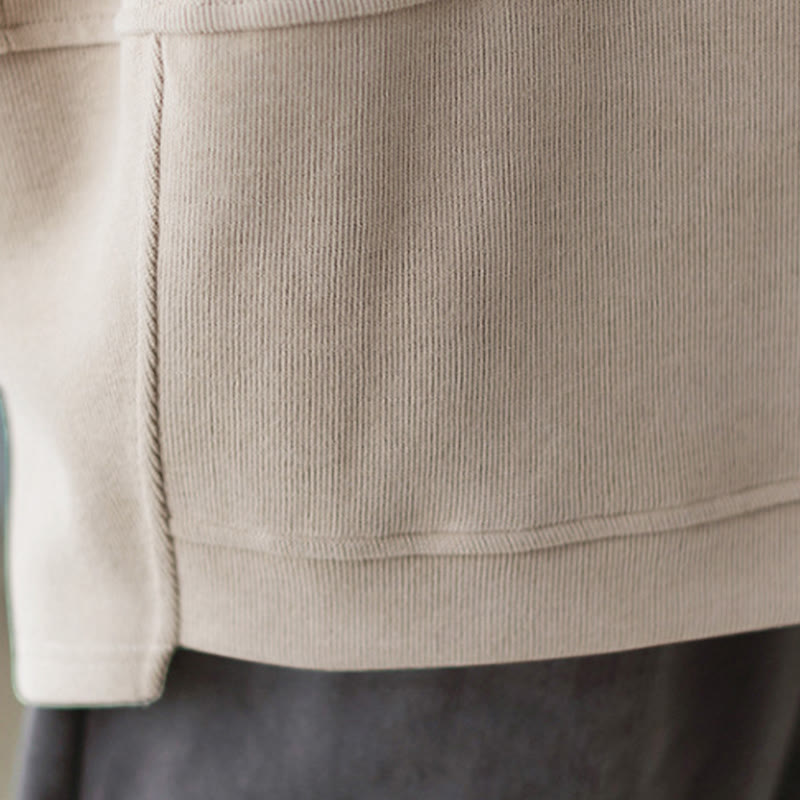 Buddha Stones秋 無地 装飾ポケット コットン 長袖 レディース パーカー - image 36