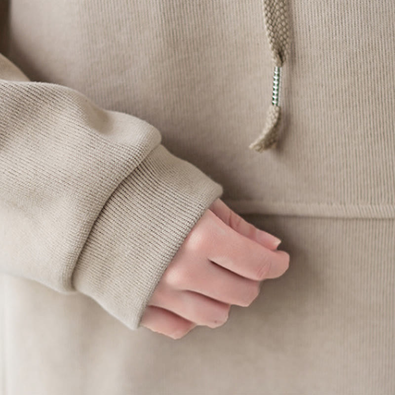 Buddha Stones秋 無地 装飾ポケット コットン 長袖 レディース パーカー - image 38