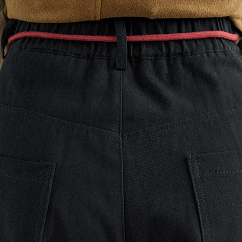 Buddha Stones無地コットン カジュアル レディース 7-8丈パンツ ポケット付き - image 16