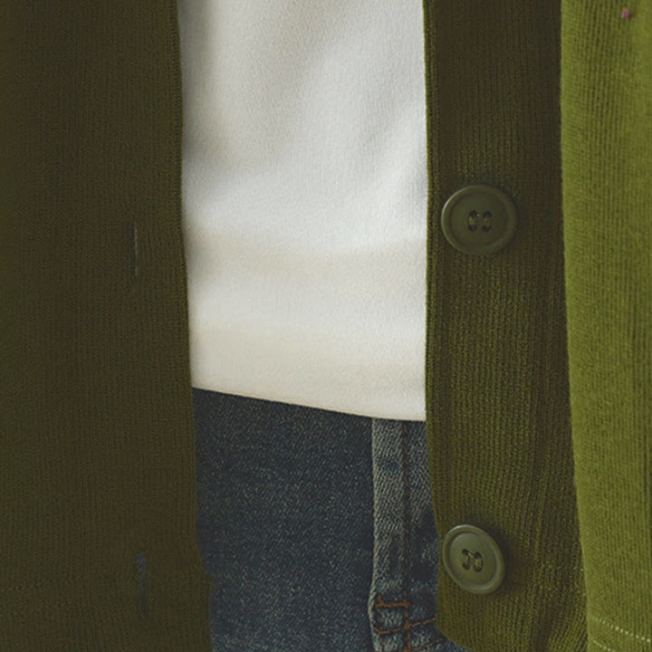 Buddha Stones無地 ボタンダウン 装飾ポケット レディース 長袖カーディガン - image 11