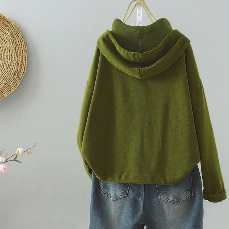 Buddha Stones無地 ボタンダウン 装飾ポケット レディース 長袖カーディガン - image 5