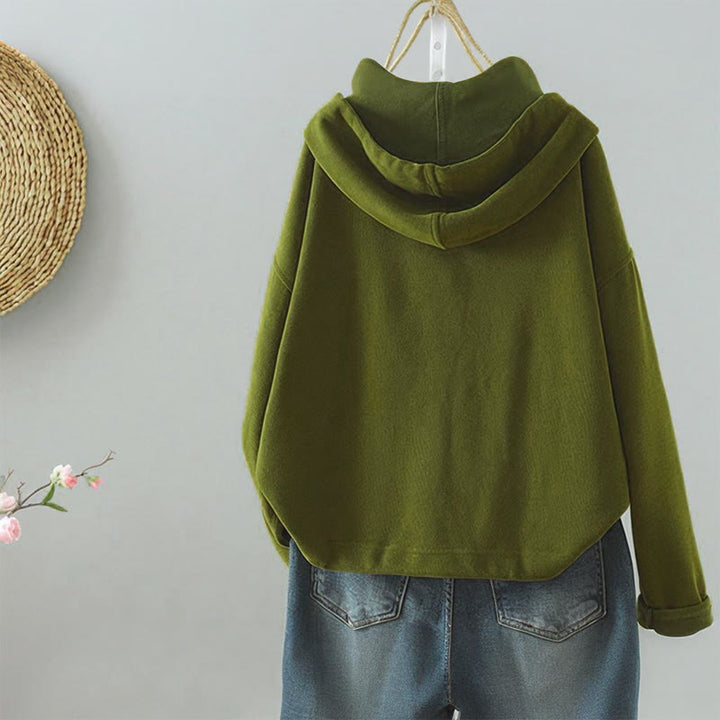 Buddha Stones無地 ボタンダウン 装飾ポケット レディース 長袖カーディガン - image 5