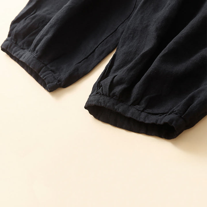 Buddha Stones Commute レディース プレーン ハーレム カプリ コットン パンツ ポケット付き - image 11