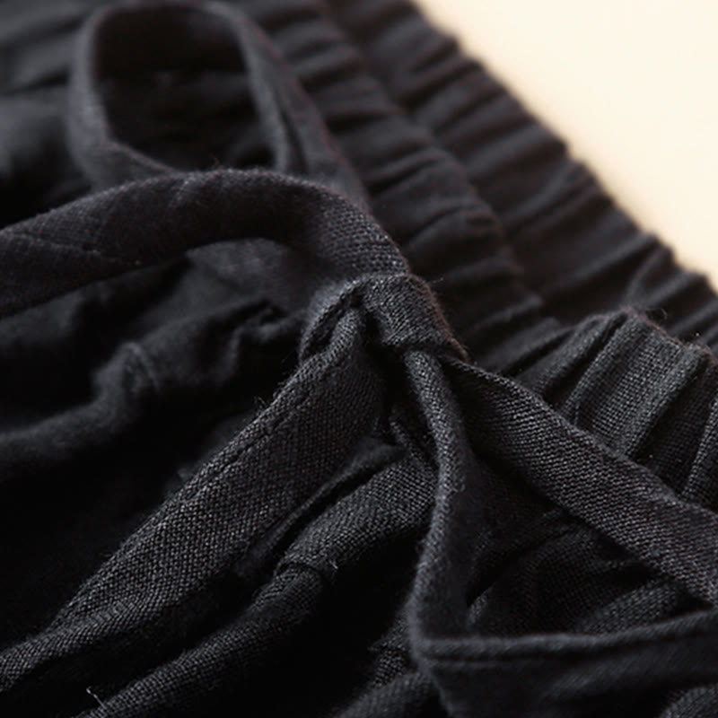 Buddha Stones Commute レディース プレーン ハーレム カプリ コットン パンツ ポケット付き - image 7