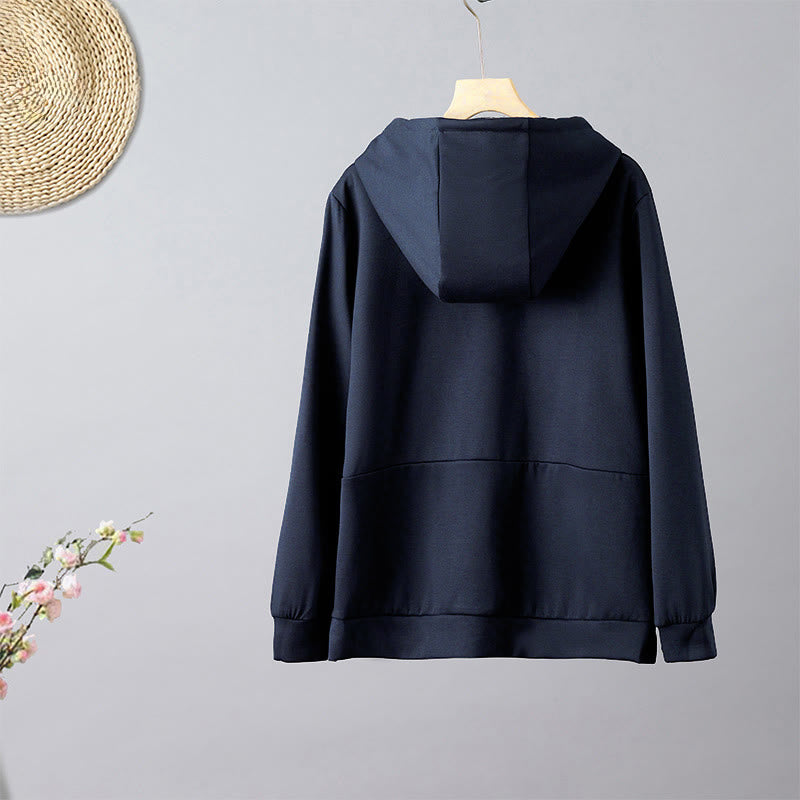 Buddha Stones秋 刺繍 ベア 長袖 レディース パーカー - image 2