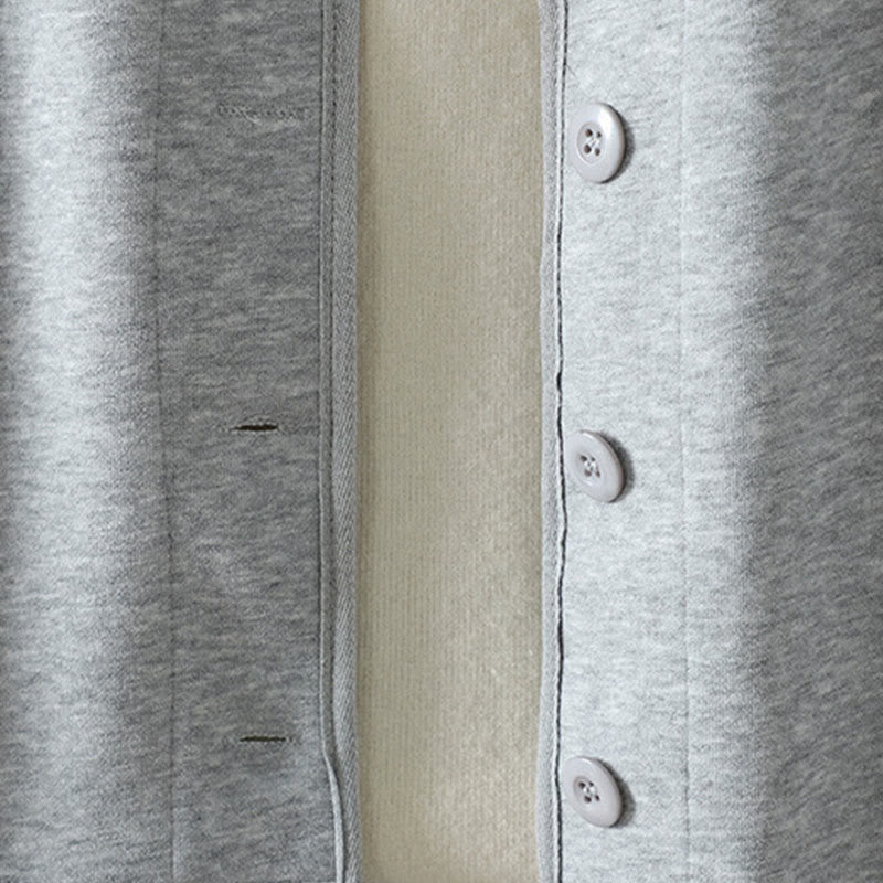 Buddha Stonesシンプル無地 Vネック ボタンダウンデザイン レディース コットン 長袖ジャケット - image 11