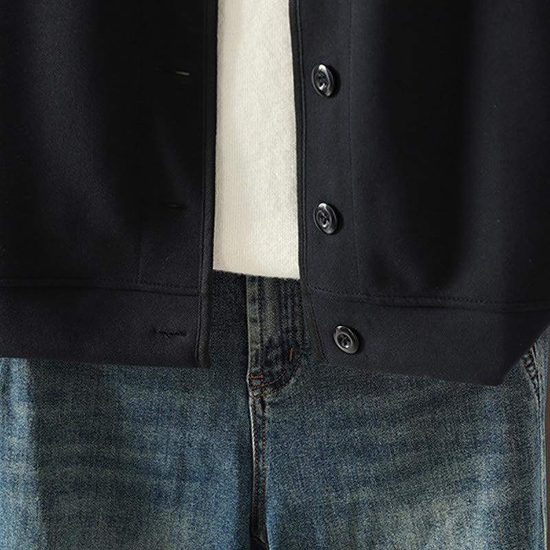 Buddha Stonesシンプル無地 Vネック ボタンダウンデザイン レディース コットン 長袖ジャケット - image 4