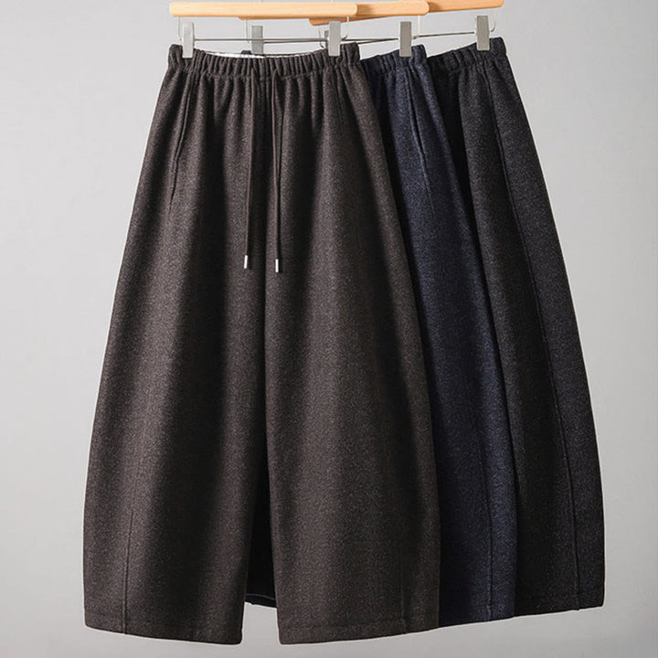 Buddha Stones無地コットン レースアップデザイン 厚手レディースパンツ ポケット付き - image 23