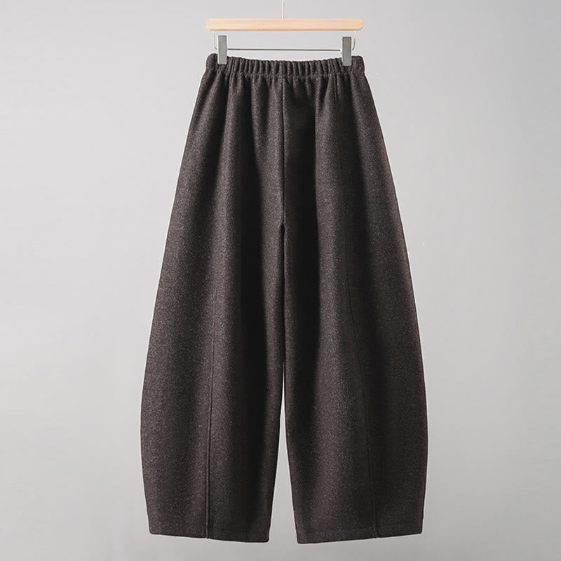 Buddha Stones無地コットン レースアップデザイン 厚手レディースパンツ ポケット付き - image 15