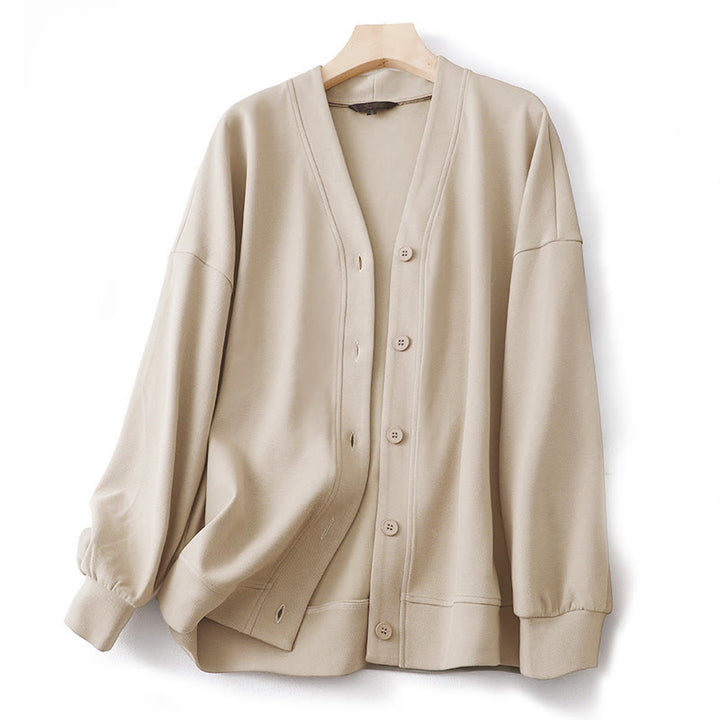 Buddha Stonesプレーンボタン レディース コットン ロングスリーブ ジャケット - パパイヤホイップ - US12、 UK/AU16、 EU44 (2XL) - image 0