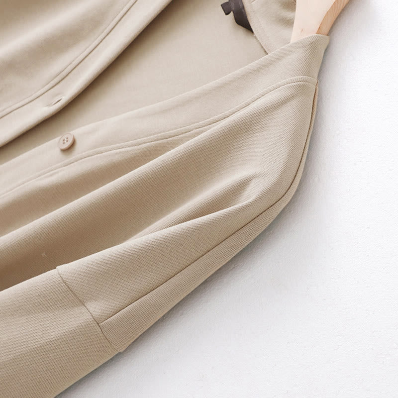 Buddha Stonesプレーンボタン レディース コットン ロングスリーブ ジャケット - image 3