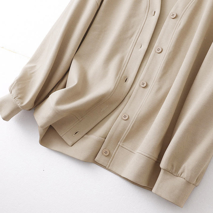 Buddha Stonesプレーンボタン レディース コットン ロングスリーブ ジャケット - image 2