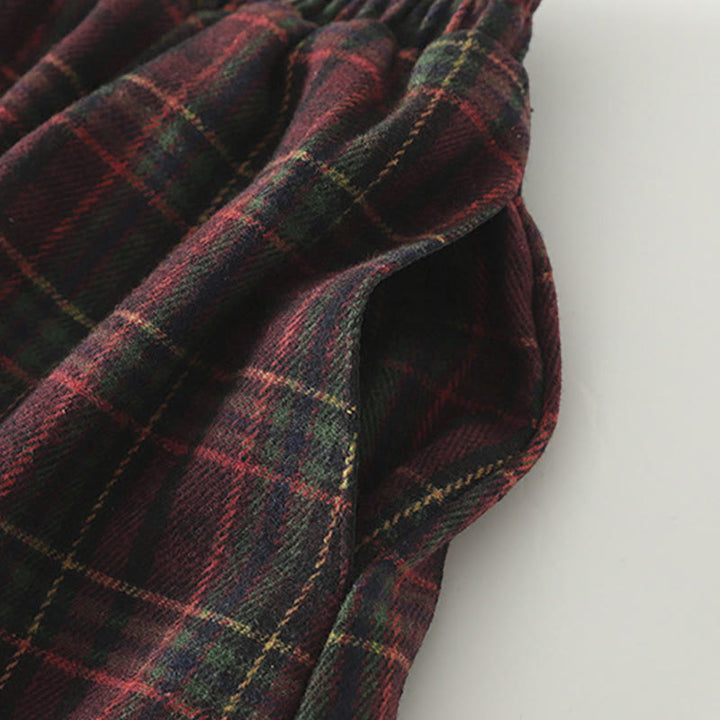 Buddha Stones春秋レディースチェック柄コットンスカート ポケット付き - image 6