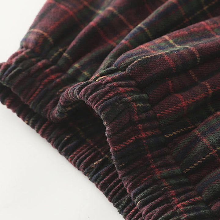 Buddha Stones春秋レディースチェック柄コットンスカート ポケット付き - image 4