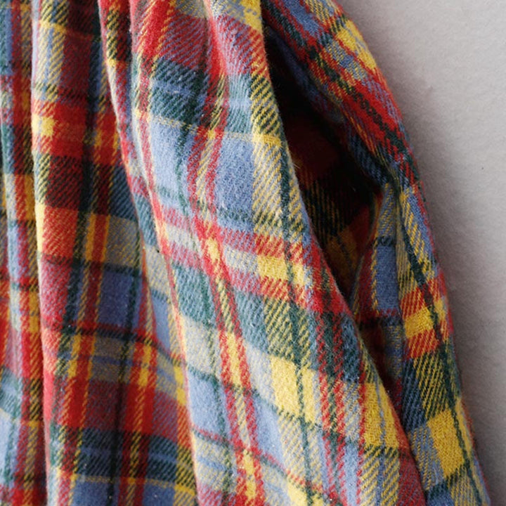 Buddha Stones秋冬 レディース チェック柄 コットンスカート ポケット付き - image 3