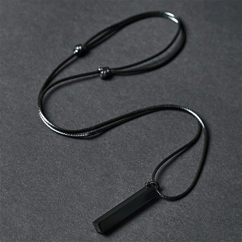 Buddha Stonesブラックオブシディアン ブルーサンドストーン 変容ネックレス ペンダント - image 1