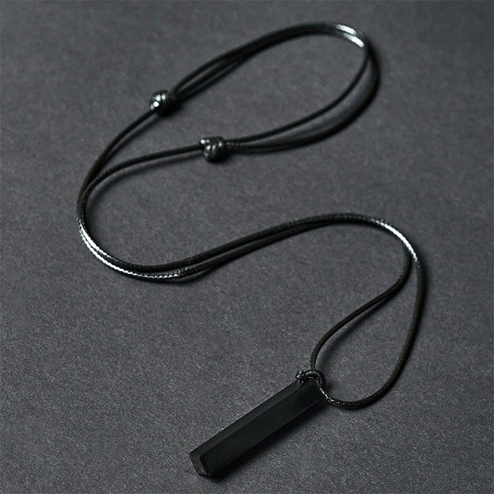 Buddha Stonesブラックオブシディアン ブルーサンドストーン 変容ネックレス ペンダント - image 1