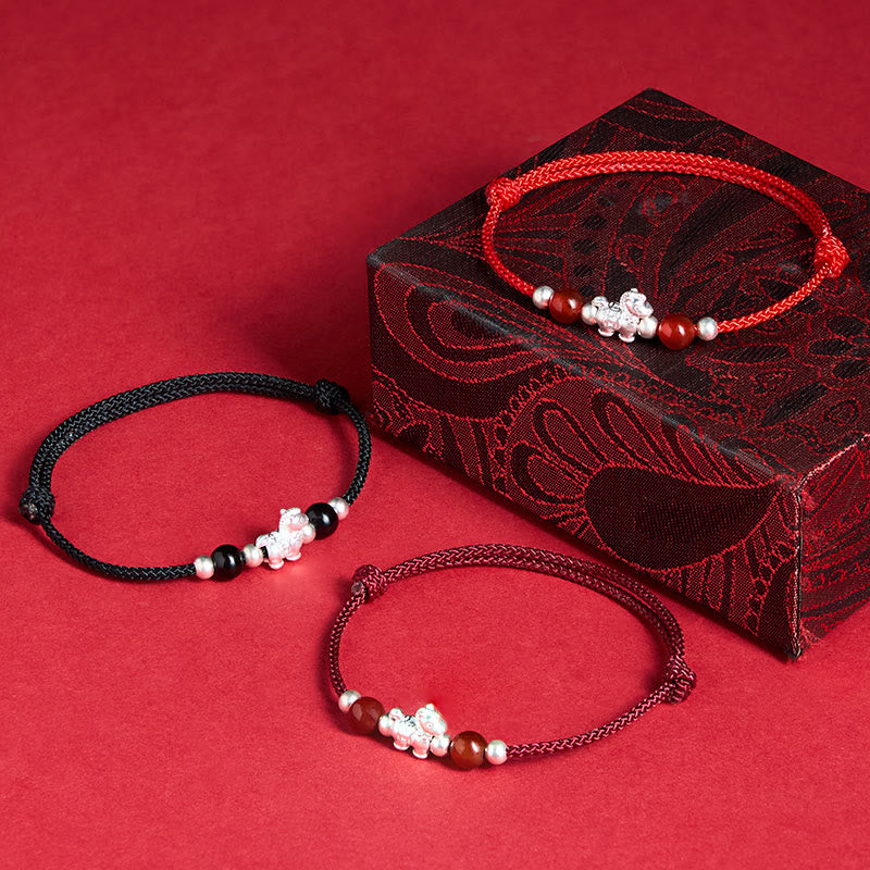 Buddha Stones999スターリングシルバー レッドアゲート 馬年豊かさブレスレット - image 20