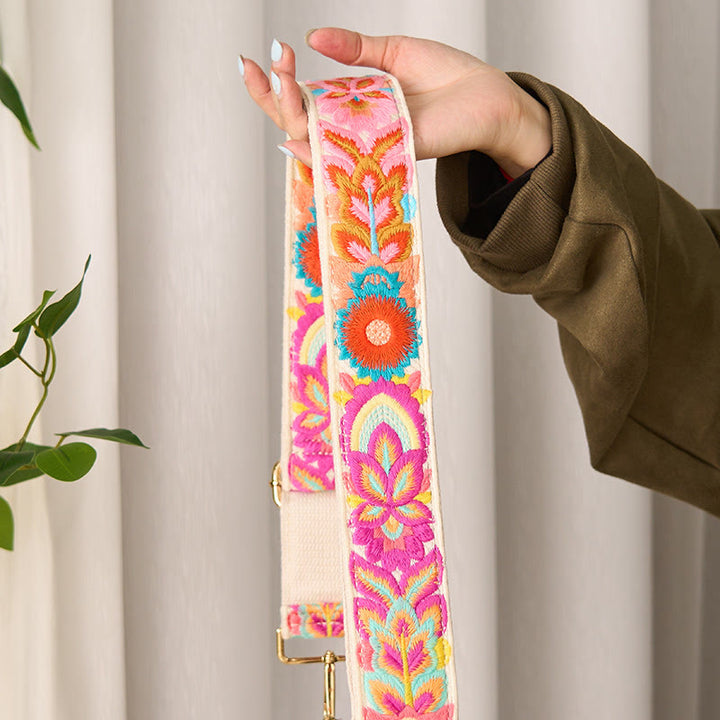 Buddha Stonesマルチカラーフラワー刺繍 調節可能なハンドバッグ クロスボディ ショルダーバッグ ストラップ - image 11