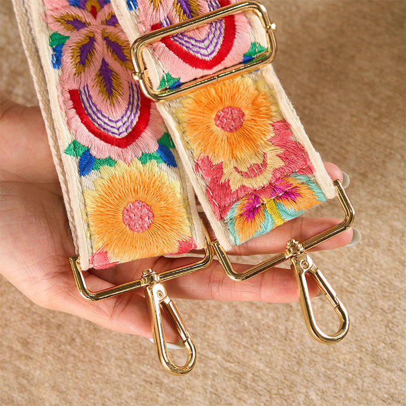 Buddha Stonesマルチカラーフラワー刺繍 調節可能なハンドバッグ クロスボディ ショルダーバッグ ストラップ - image 16