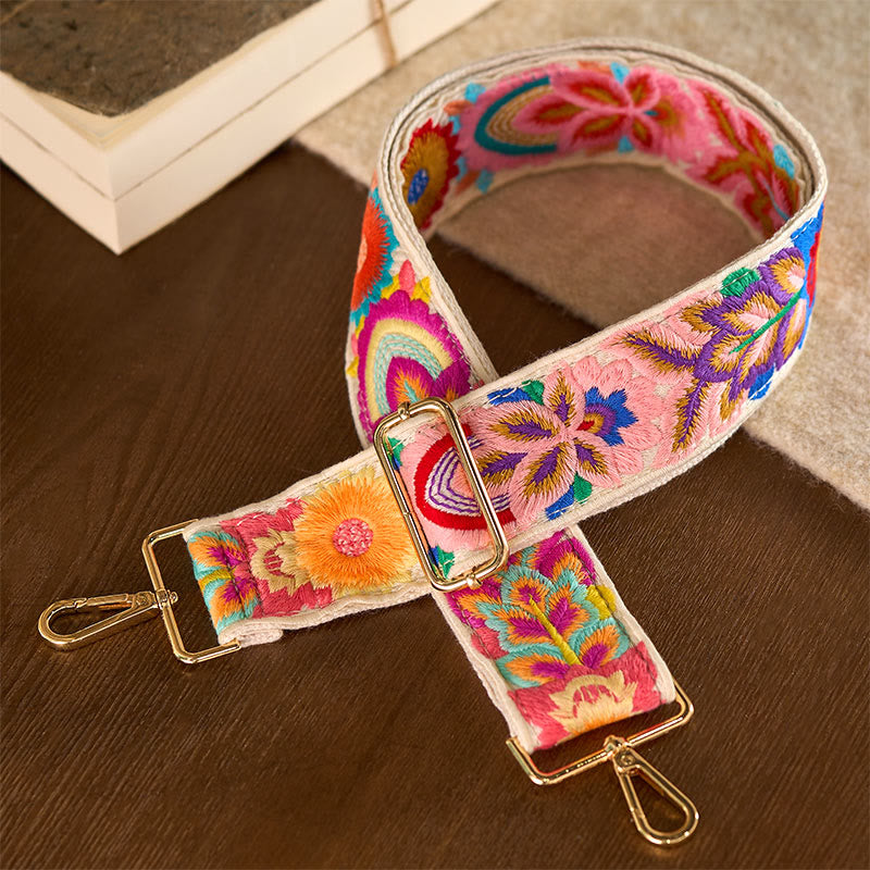 Buddha Stonesマルチカラーフラワー刺繍 調節可能なハンドバッグ クロスボディ ショルダーバッグ ストラップ - image 12