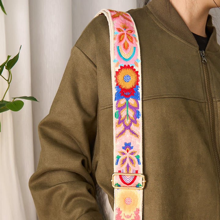 Buddha Stonesマルチカラーフラワー刺繍 調節可能なハンドバッグ クロスボディ ショルダーバッグ ストラップ - image 18