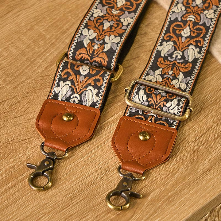 Buddha Stonesの花の幾何学模様の刺繍が施された調節可能なハンドバッグ、クロスボディショルダーバッグのストラップ交換用 - image 3