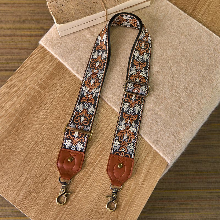 Buddha Stonesの花の幾何学模様の刺繍が施された調節可能なハンドバッグ、クロスボディショルダーバッグのストラップ交換用 - image 1